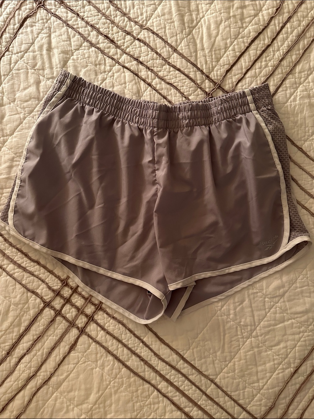 Reebok Women's Athletic Shorts in Gray with White Trim